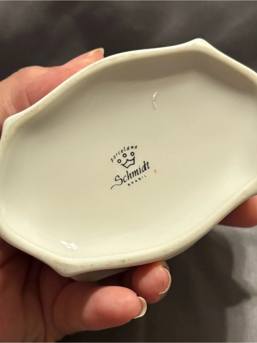 Schmidt Floral Porcelain Trinket Box/Dish - Rose Motif